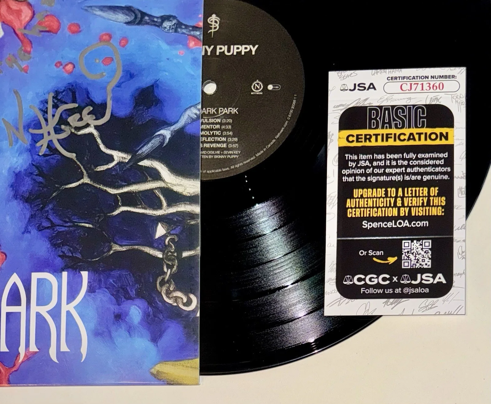 NIVEK OGRE SIGNED AUTOGRAPH "SKINNY PUPPY" VINYL ALBUM LP +JSA COA W/ LYRICS, изображение 3