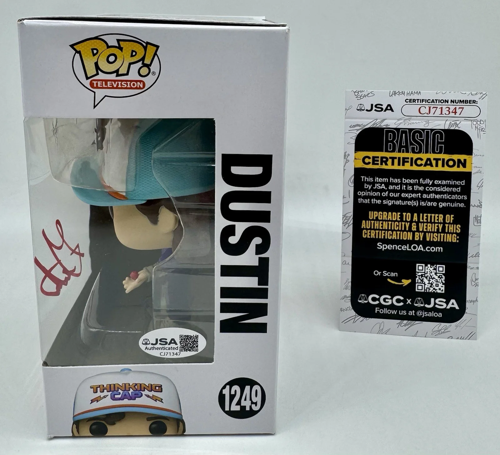 GATEN MATARAZZO — GATEN MATARAZZO SIGNED AUTOGRAPH "DUSTIN" STRANGER THINGS FUNKO POP + JSA COA., изображение 3