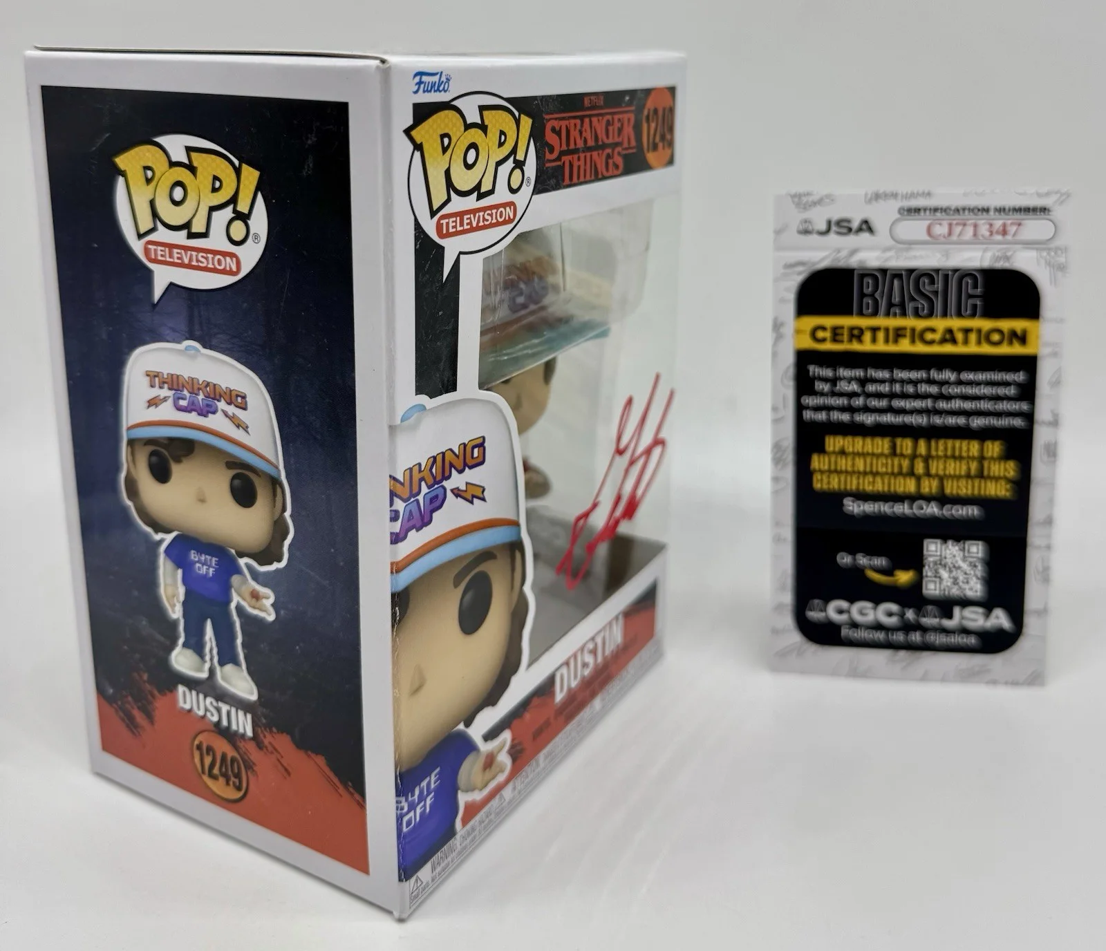 GATEN MATARAZZO — GATEN MATARAZZO SIGNED AUTOGRAPH "DUSTIN" STRANGER THINGS FUNKO POP + JSA COA., изображение 5