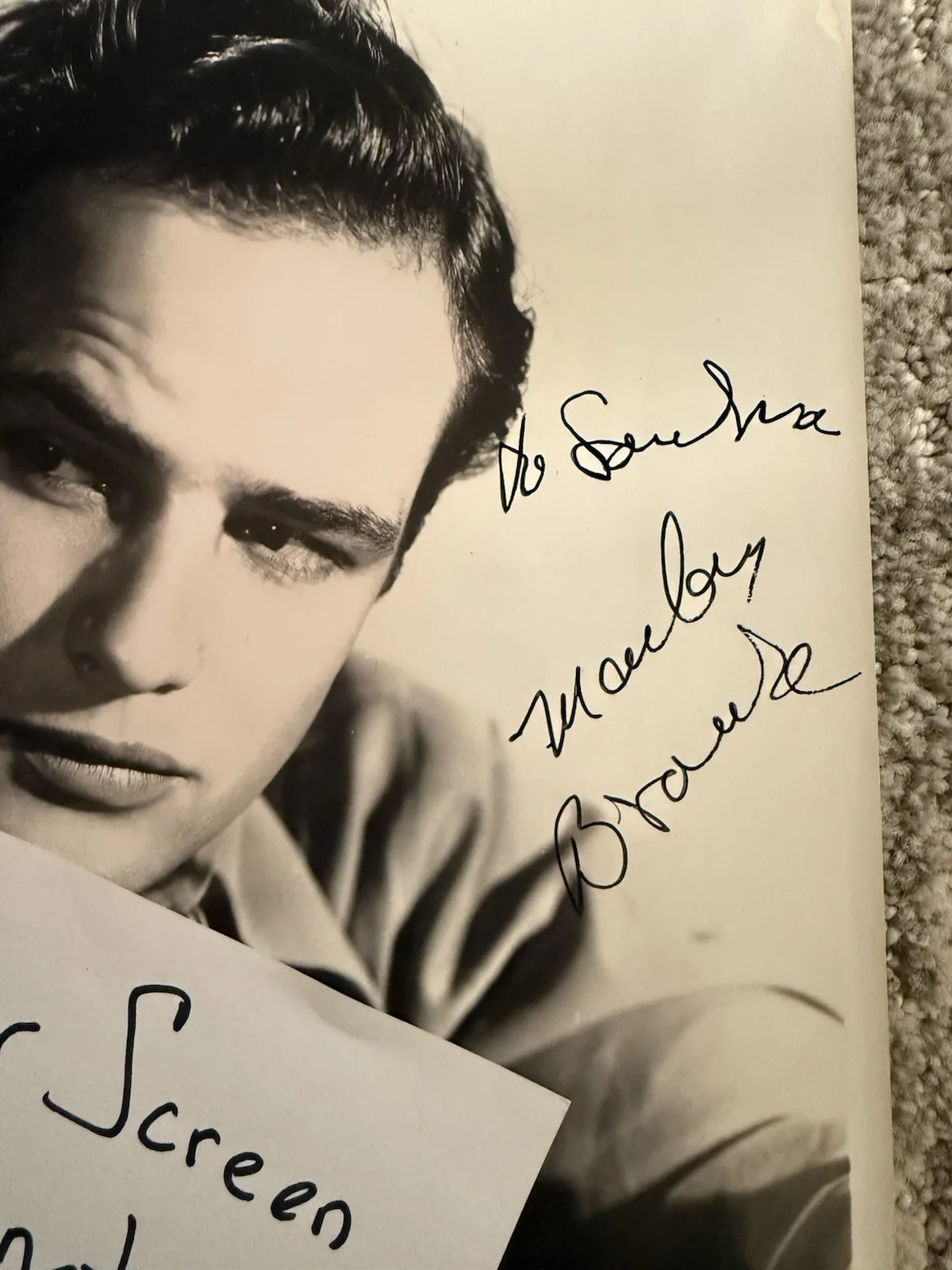 Marlon Brando Hand Signed Autograph JSA COA Original 4x5 Candid Included, image 3