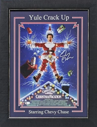 Chevy Chase — Chevy Chase Christmas Vacation Authentic Signed 12x18 Framed Photo BAS Witnessed, image 2