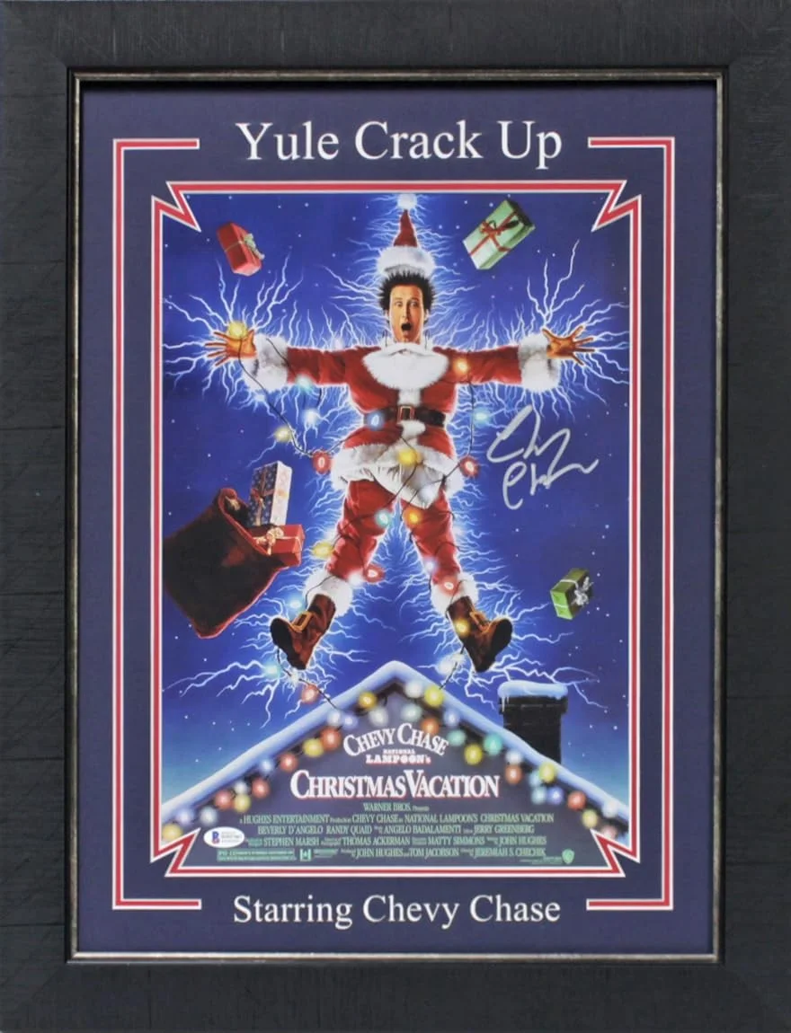 Chevy Chase — Chevy Chase Christmas Vacation Authentic Signed 12x18 Framed Photo BAS Witnessed, image 3
