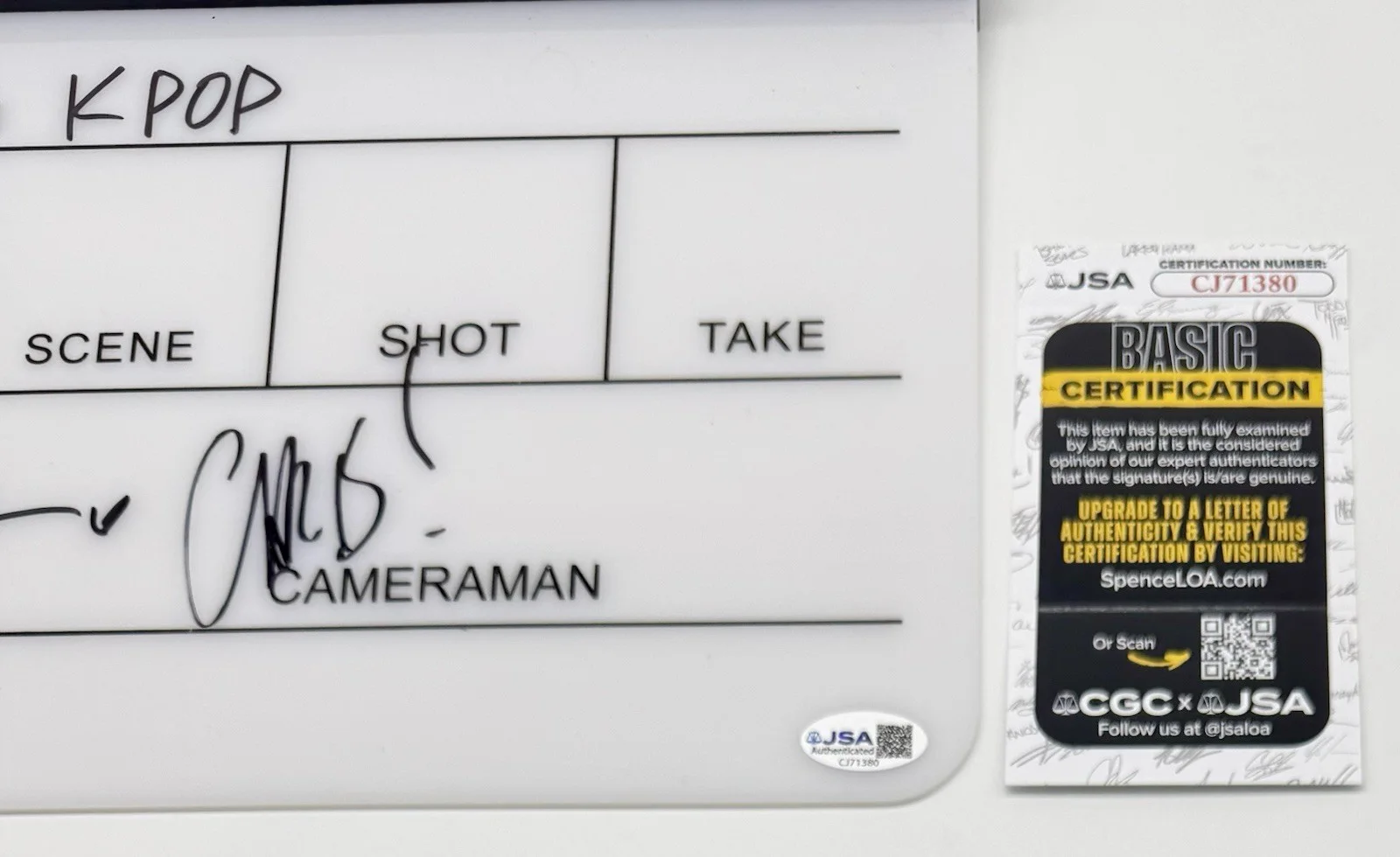 MAGGIE KANG, CHRIS APPELHANS — MAGGIE KANG & CHRIS APPELHANS SIGNED AUTOGRAPH K-POP CLAPBOARD JSA COA DIRECTORS, изображение 4