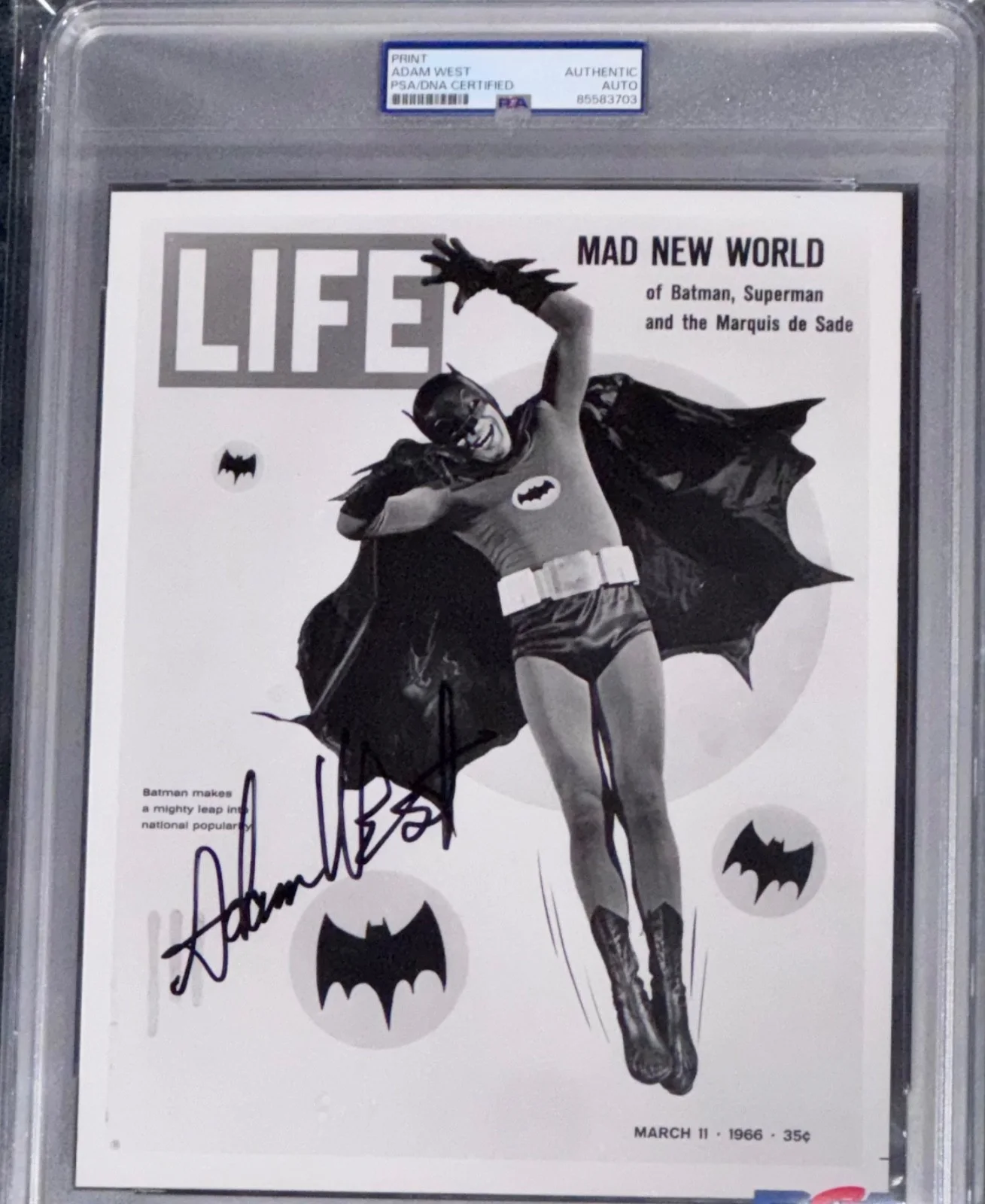 Adam West — Adam West "LIFE Magazine Cover" Batman Series TV Show Signed Photo Auto 8x10 PSA, изображение 3
