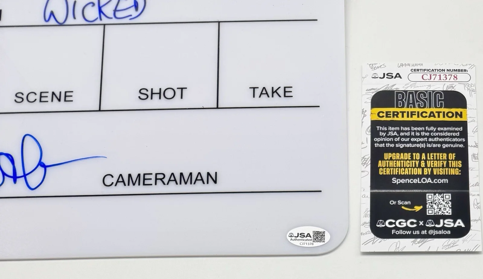 JON CHU — JON CHU HAND SIGNED AUTOGRAPH "WICKED" CLAPBOARD +JSA COA DIRECTOR CLAPPER, image 3