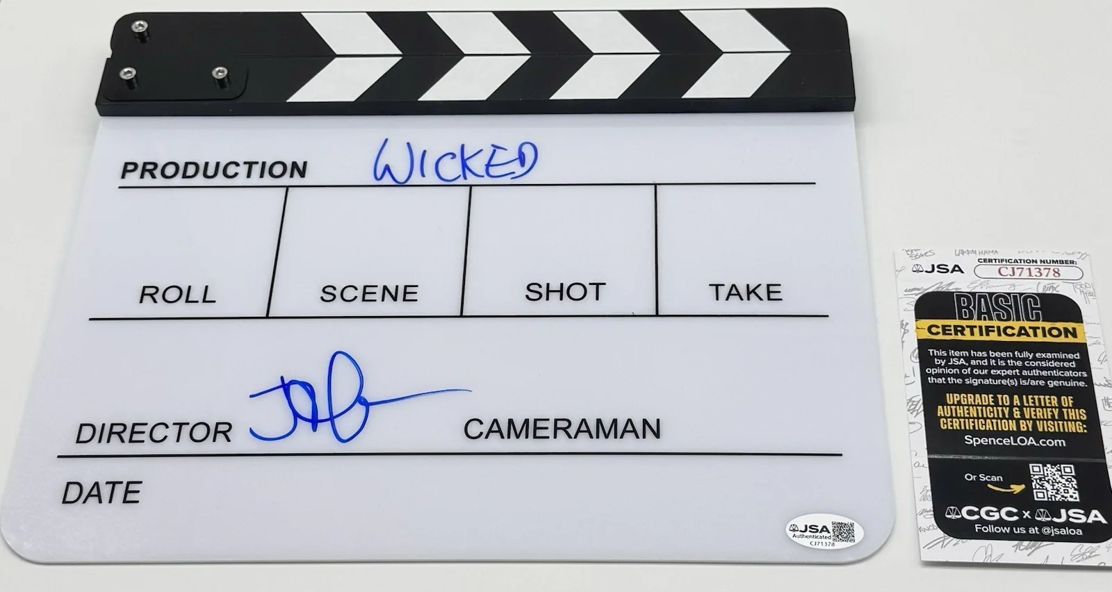 JON CHU — JON CHU HAND SIGNED AUTOGRAPH "WICKED" CLAPBOARD +JSA COA DIRECTOR CLAPPER, image 5