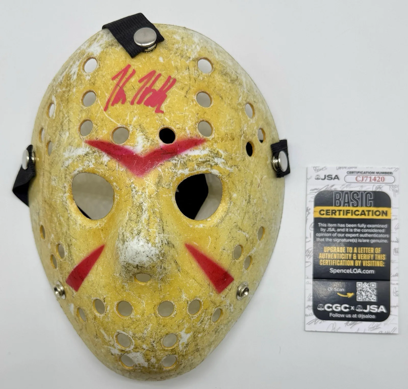 KANE HODDER — KANE HODDER HAND SIGNED AUTOGRAPH "JASON" FRIDAY THE 13TH MASK +JSA COA