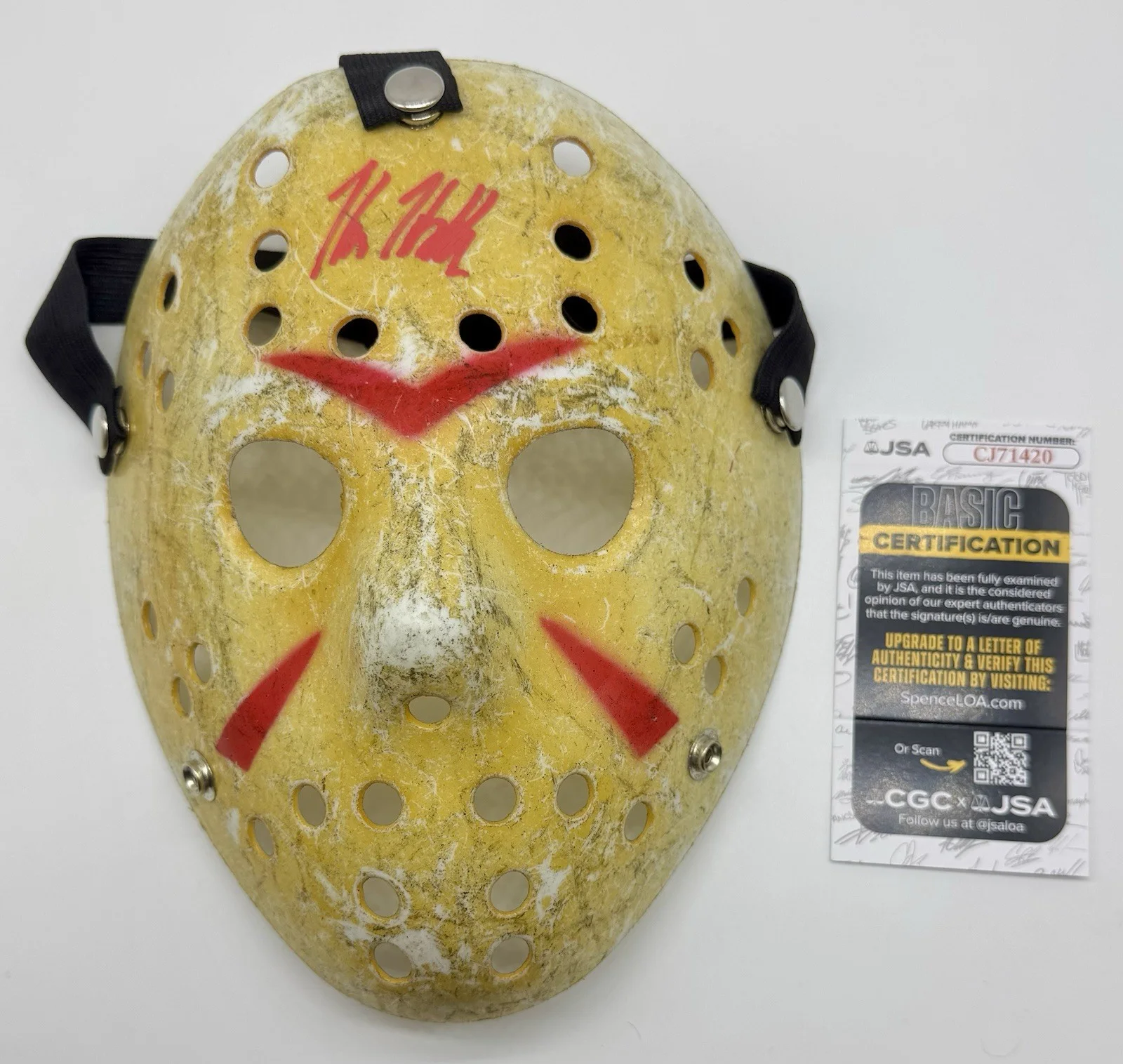 KANE HODDER — KANE HODDER HAND SIGNED AUTOGRAPH "JASON" FRIDAY THE 13TH MASK +JSA COA, изображение 2