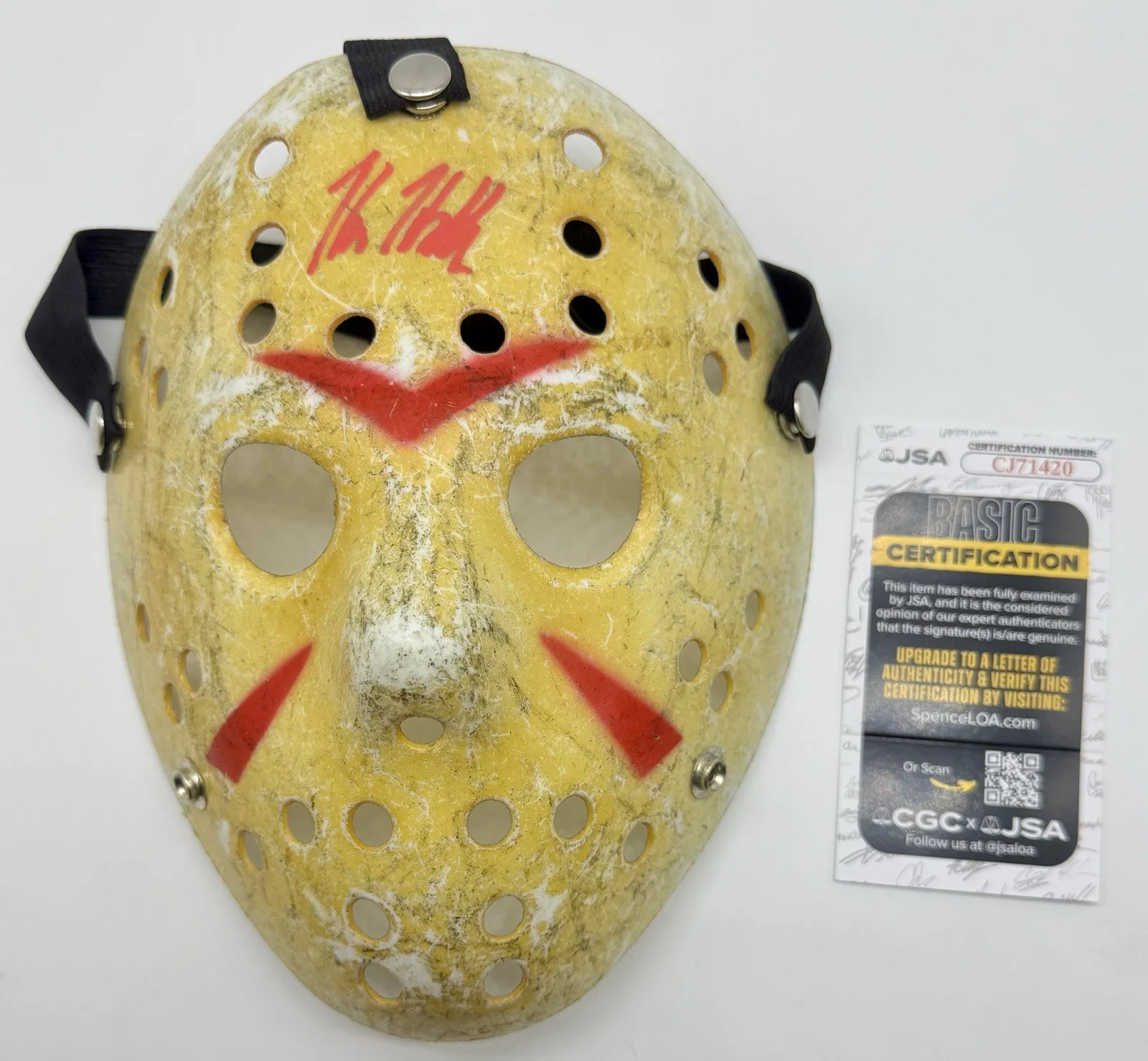KANE HODDER — KANE HODDER HAND SIGNED AUTOGRAPH "JASON" FRIDAY THE 13TH MASK +JSA COA, изображение 3