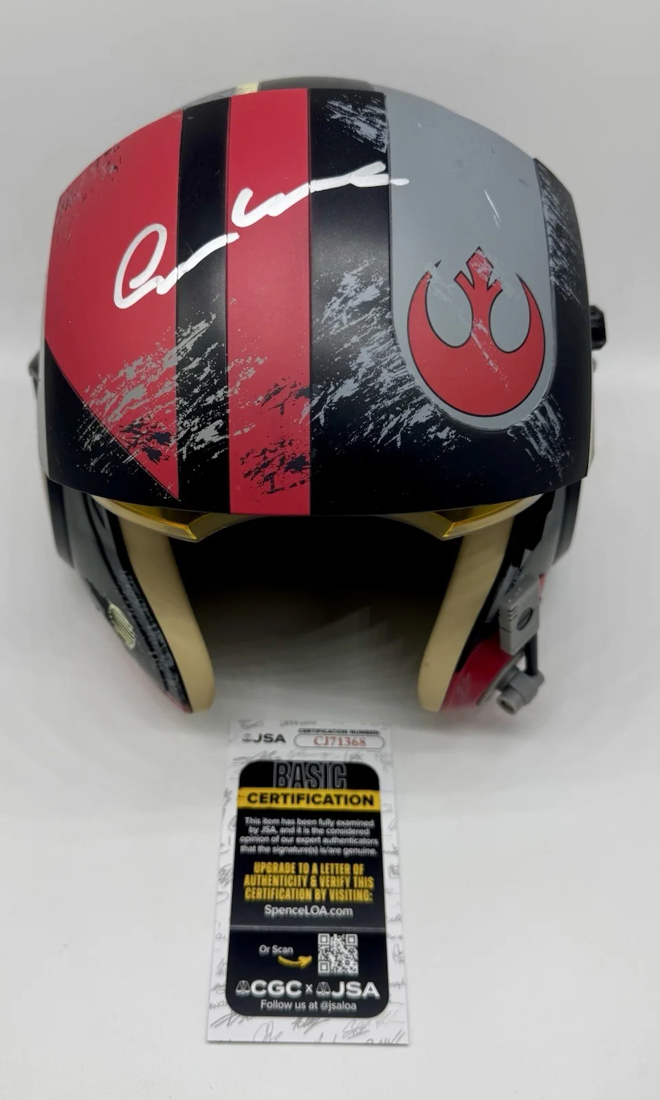 OSCAR ISSAC — OSCAR ISSAC SIGNED AUTOGRAPHED "POE DAMERON" YOUTH SIZE HELMET with JSA COA