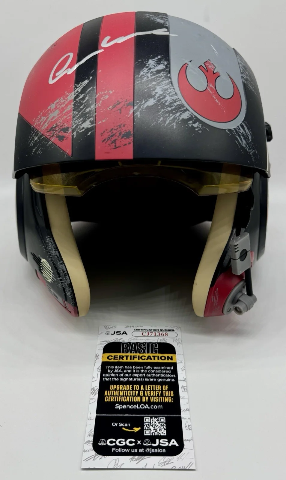 OSCAR ISSAC — OSCAR ISSAC SIGNED AUTOGRAPHED "POE DAMERON" YOUTH SIZE HELMET with JSA COA, изображение 2