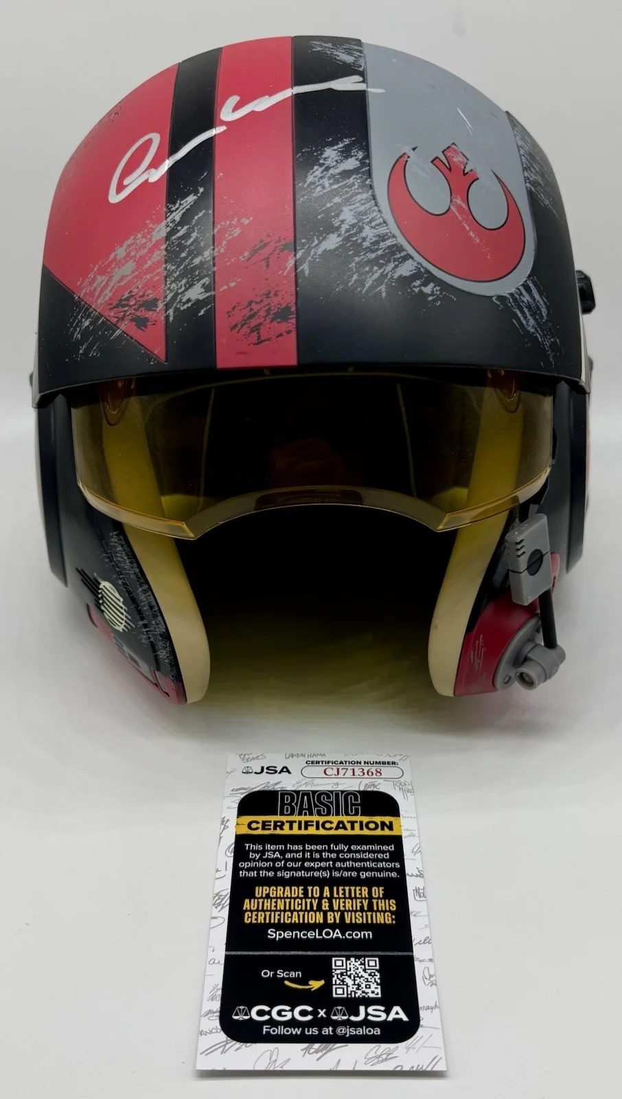 OSCAR ISSAC — OSCAR ISSAC SIGNED AUTOGRAPHED "POE DAMERON" YOUTH SIZE HELMET with JSA COA, изображение 3