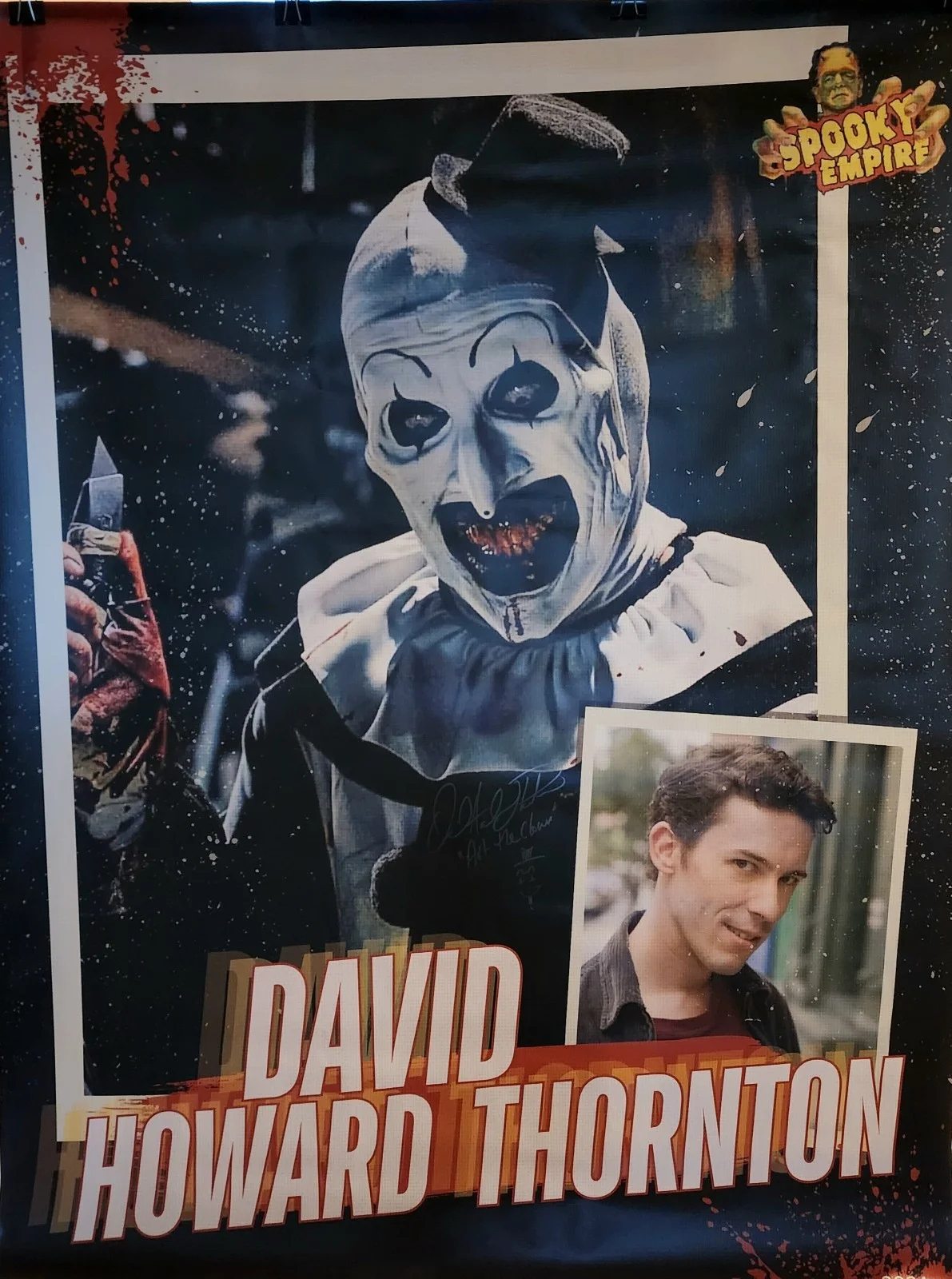 David Howard Thornton — David Howard Thornton SIGNED! 36x48 Vinyl Banner Art the Clown Terrifier SE