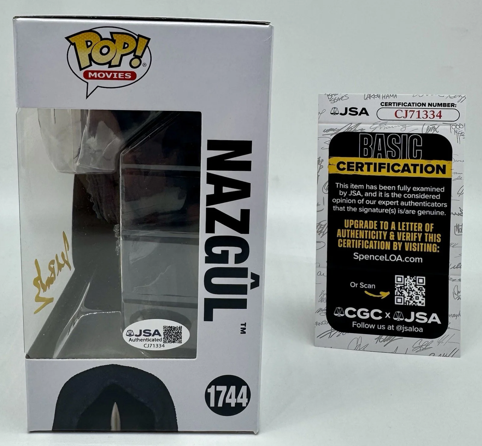 JED BROPHY — JED BROPHY HAND SIGNED AUTOGRAPH "NAZUL" LORD OF THE RINGS FUNKO POP +JSA COA, изображение 3