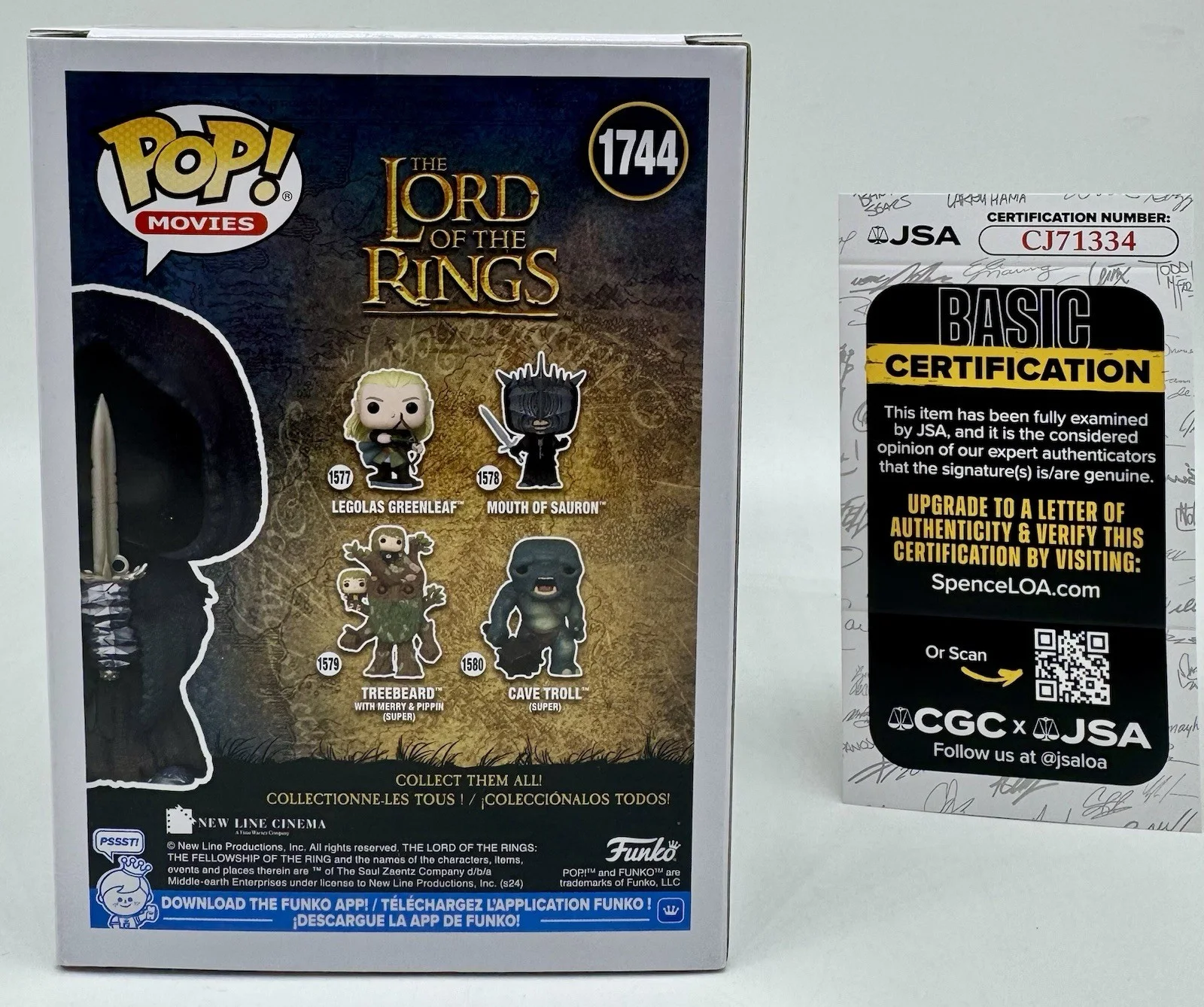 JED BROPHY — JED BROPHY HAND SIGNED AUTOGRAPH "NAZUL" LORD OF THE RINGS FUNKO POP +JSA COA, изображение 4