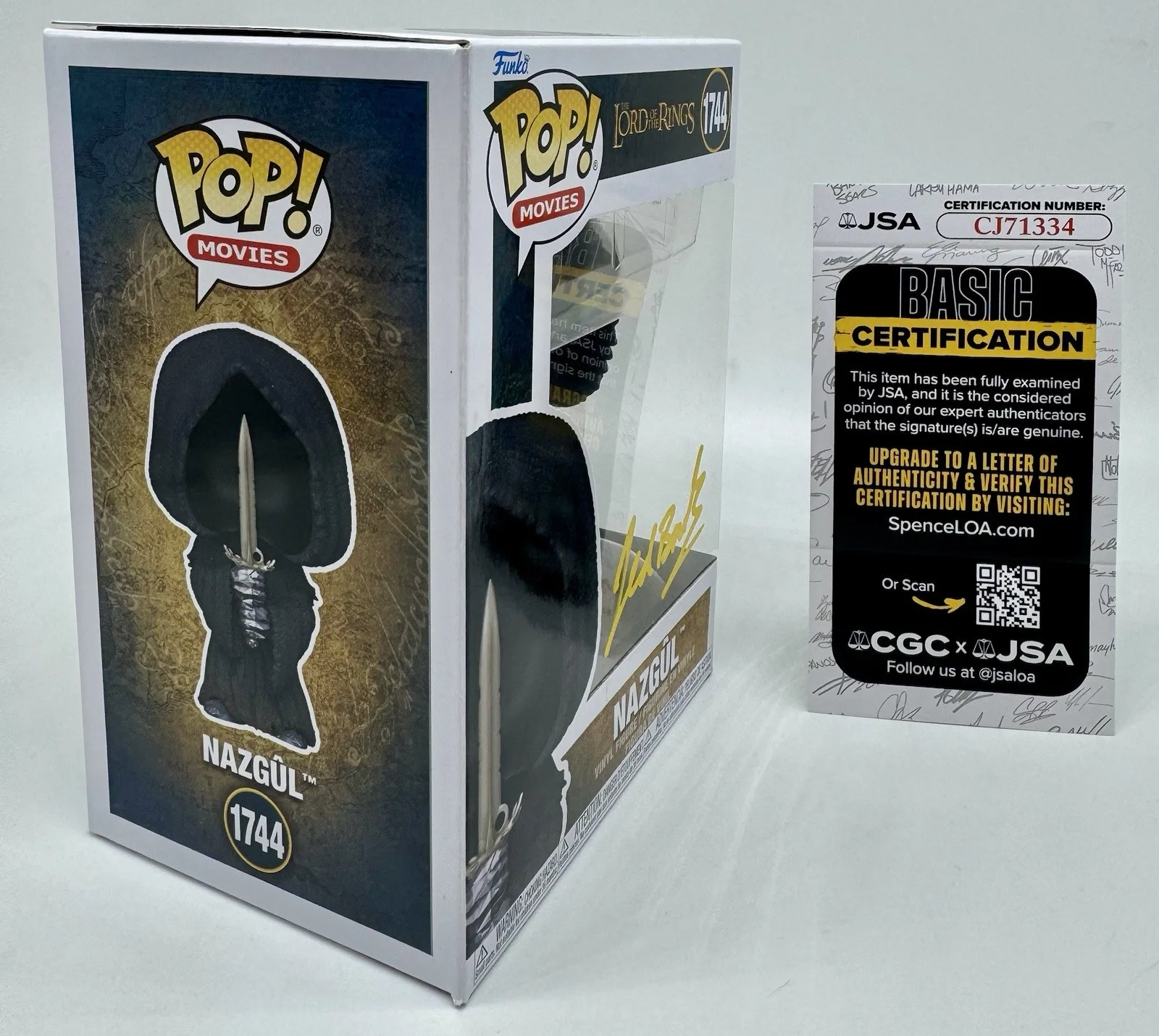 JED BROPHY — JED BROPHY HAND SIGNED AUTOGRAPH "NAZUL" LORD OF THE RINGS FUNKO POP +JSA COA, изображение 5