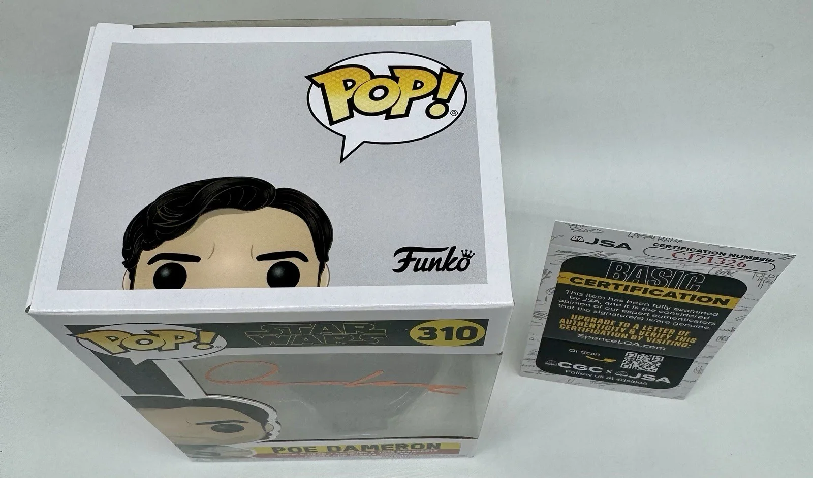 OSCAR ISSAC — OSCAR ISSAC HAND SIGNED AUTOGRAPH "POE DAMERON" STAR WARS FUNKO POP +JSA COA, изображение 2