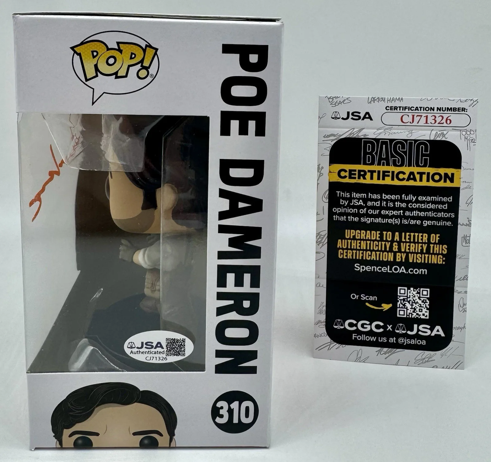OSCAR ISSAC — OSCAR ISSAC HAND SIGNED AUTOGRAPH "POE DAMERON" STAR WARS FUNKO POP +JSA COA, изображение 3