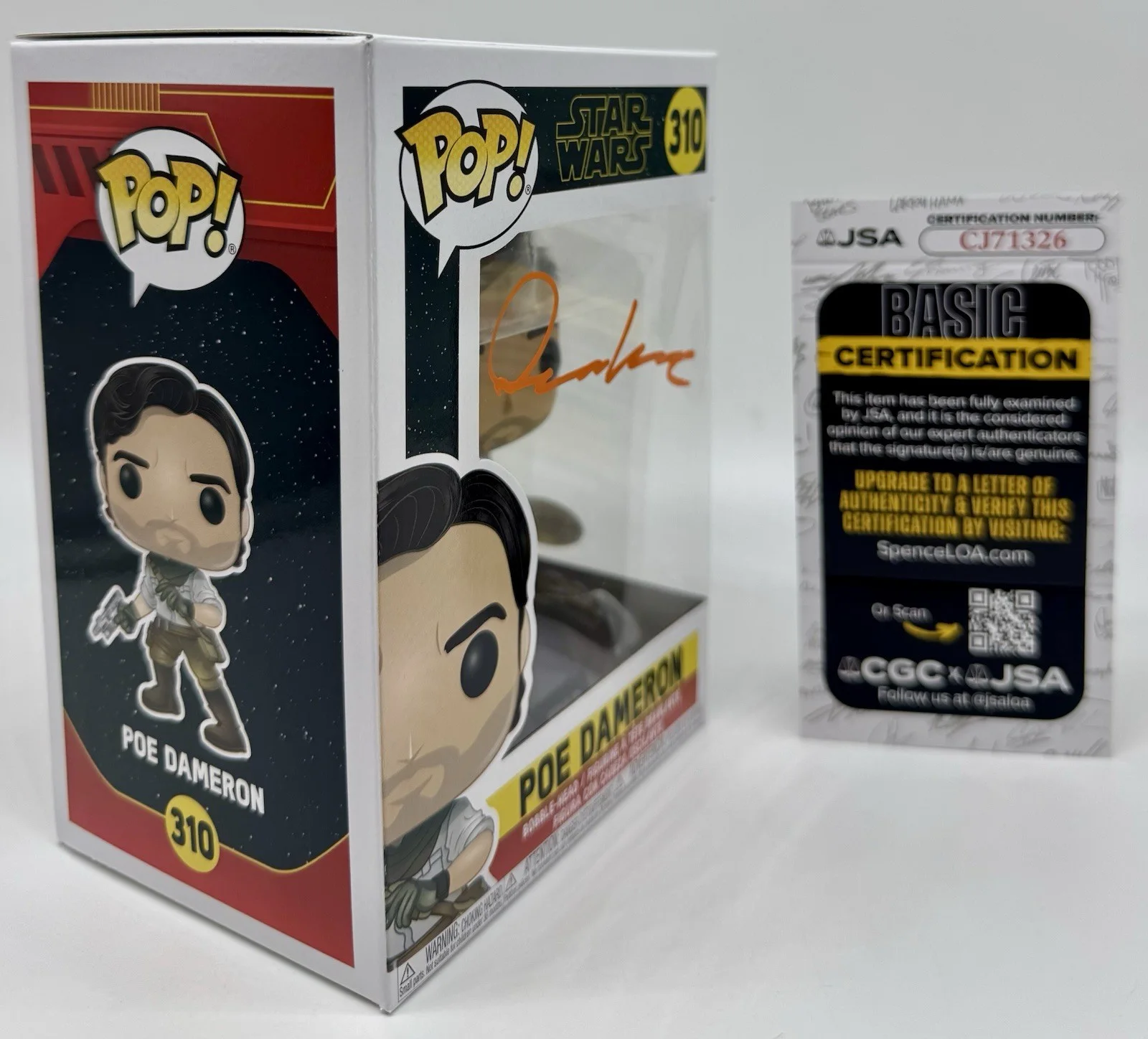 OSCAR ISSAC — OSCAR ISSAC HAND SIGNED AUTOGRAPH "POE DAMERON" STAR WARS FUNKO POP +JSA COA, изображение 5