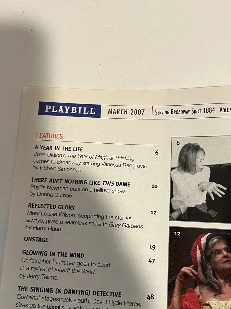 Fugue Hand Signed Playbill March 2007 Director & Playwright Lee Thun Judith Ivey, image 2
