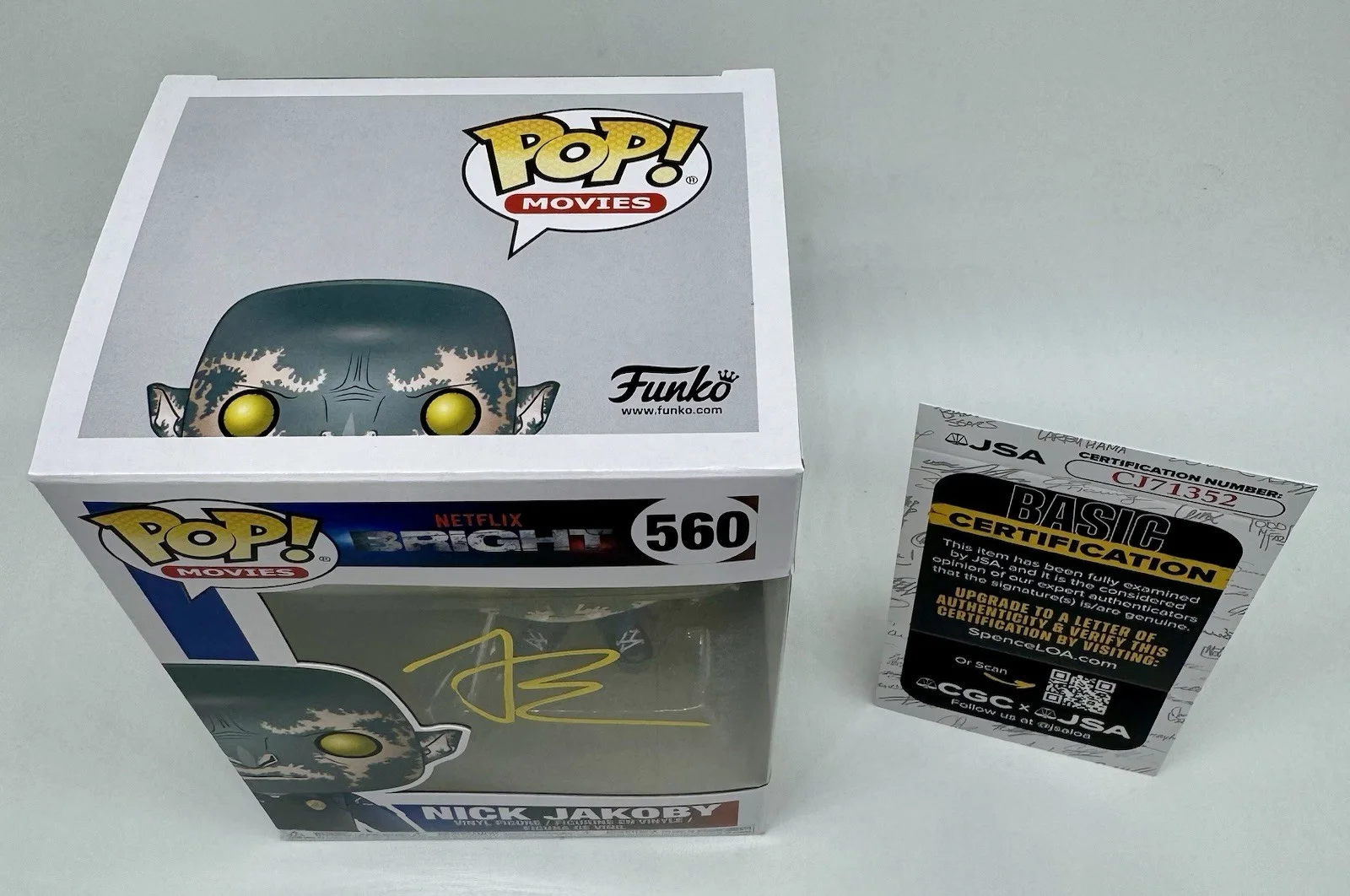 JOEL EDGERTON — JOEL EDGERTON HAND SIGNED AUTOGRAPH "NICK JAKOBY" BRIGHT FUNKO POP +JSA COA, image 2
