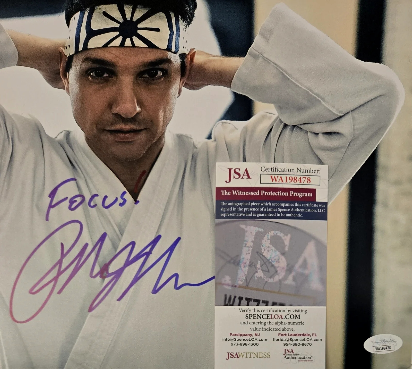 RALPH MACCHIO — Ralph Macchio Signed Photo Daniel Larusso Cobra Kai Karate Kid 11x14 JSA COA 478, изображение 2