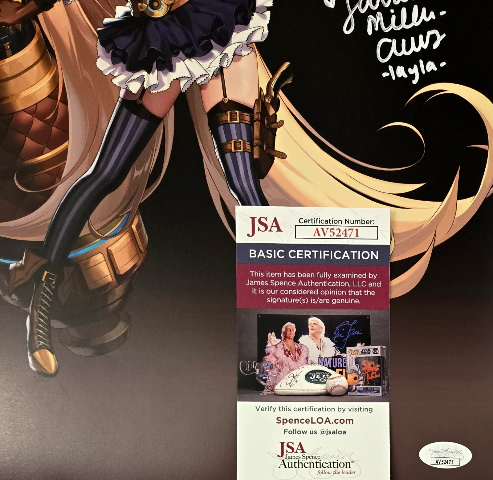 Sarah Miller Crews — Mobile Legends Signed Photo Layla Sarah Miller Crews Autograph JSA COA 471, image 2