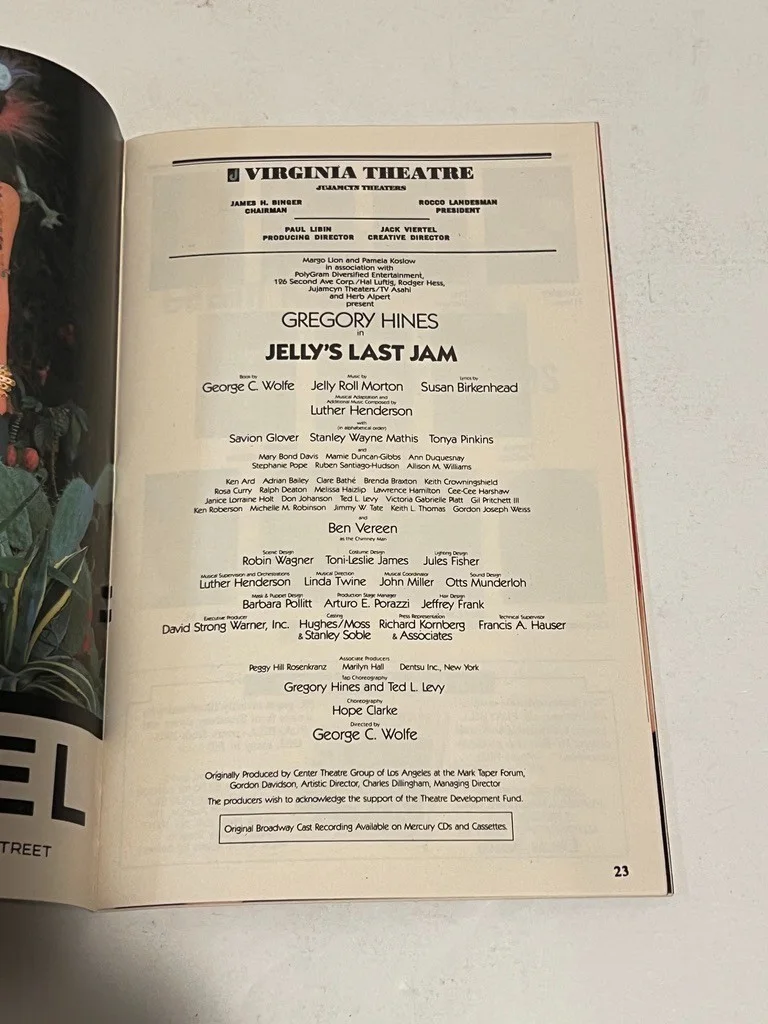 Jellys Last Jam Hand Signed Playbill Gregory Hines Ben Vereen April 1993, image 3