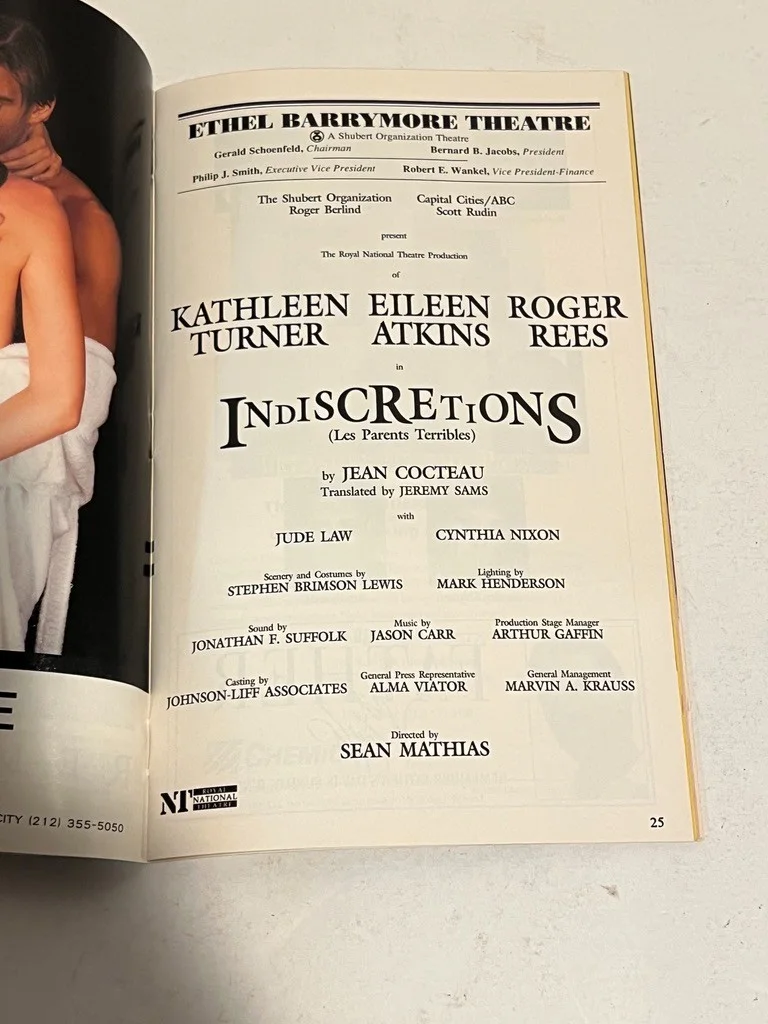 Indiscretion Full Cast Signed Playbill June 1995 Kathleen Turner Eileen Atkins, image 3