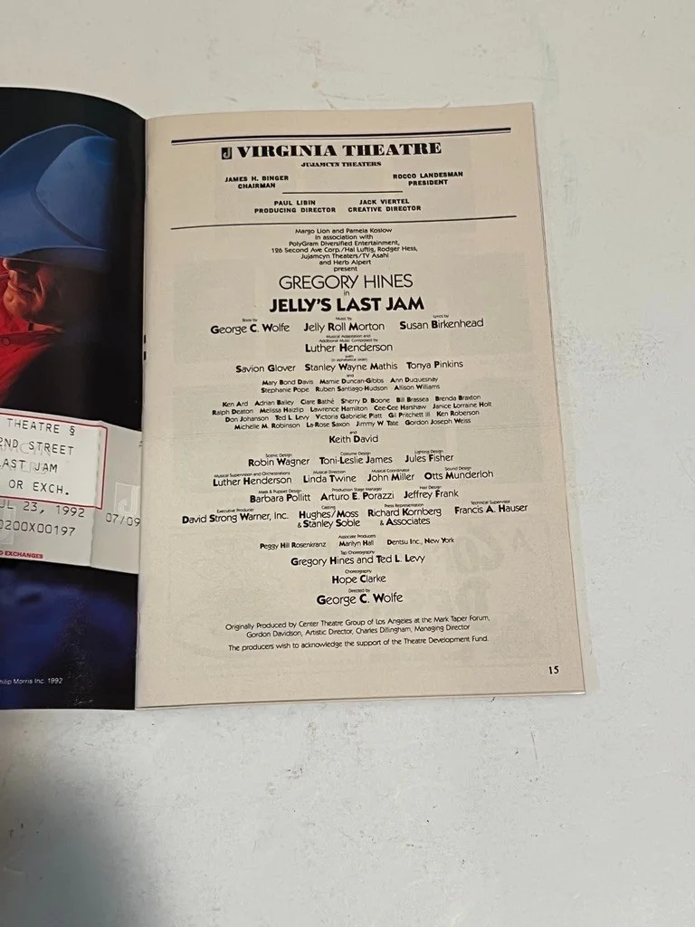 Jellys Last Jam Hand Signed Playbill Gregory Hines July 1992, image 4