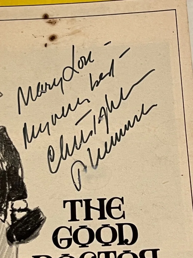 The Good Doctor Hand Signed Playbill Christopher Plummer February 1974, изображение 2