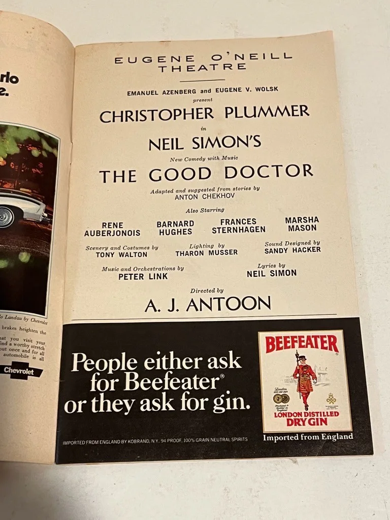 The Good Doctor Hand Signed Playbill Christopher Plummer February 1974, изображение 3