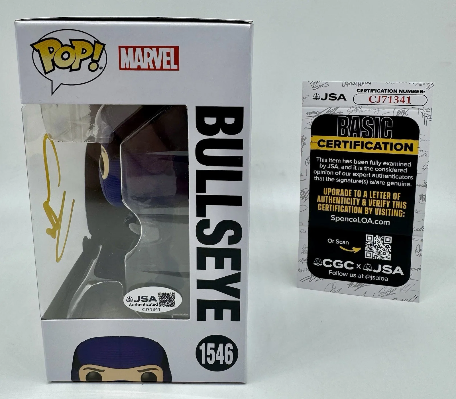 WILSON BETHEL — WILSON BETHEL HAND SIGNED AUTOGRAPH "BULLSEYE" DAREDEVIL FUNKO POP +JSA COA, изображение 3