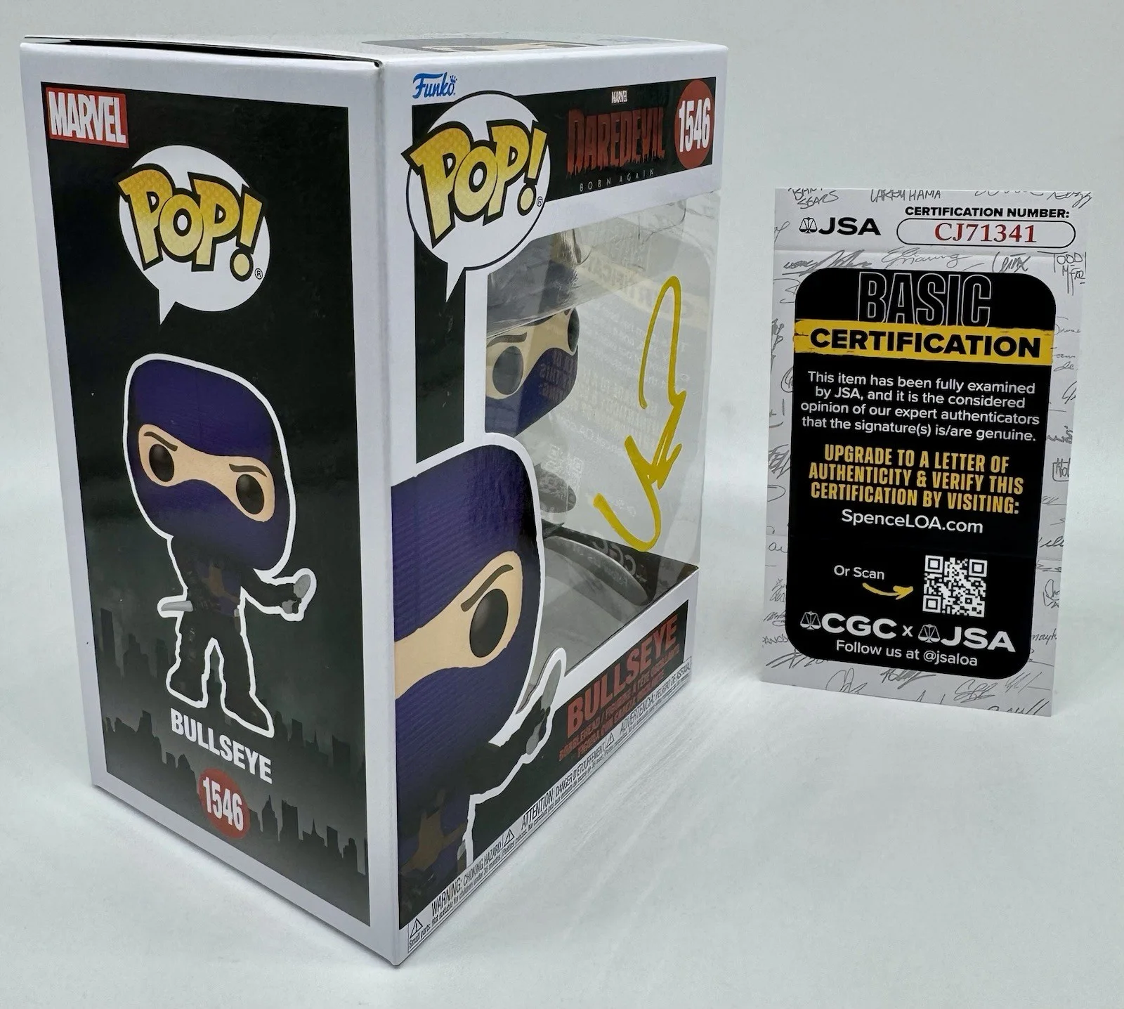WILSON BETHEL — WILSON BETHEL HAND SIGNED AUTOGRAPH "BULLSEYE" DAREDEVIL FUNKO POP +JSA COA, изображение 5