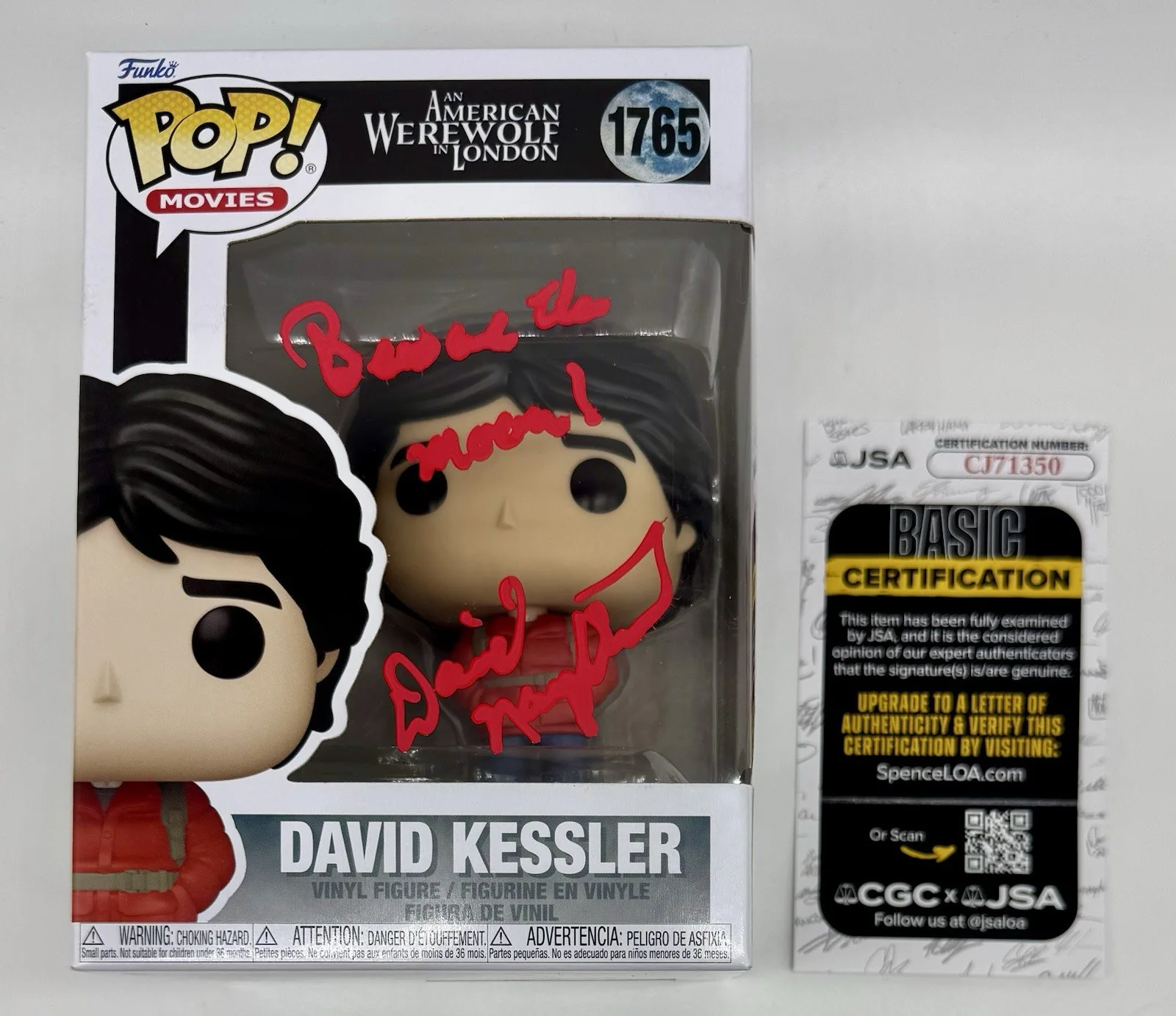 DAVID NAUGHTON — DAVID NAUGHTON SIGNED AUTOGRAPH "AMERICAN WEREWOLF" FUNKO POP +JSA COA W/ QUOTE, изображение 2