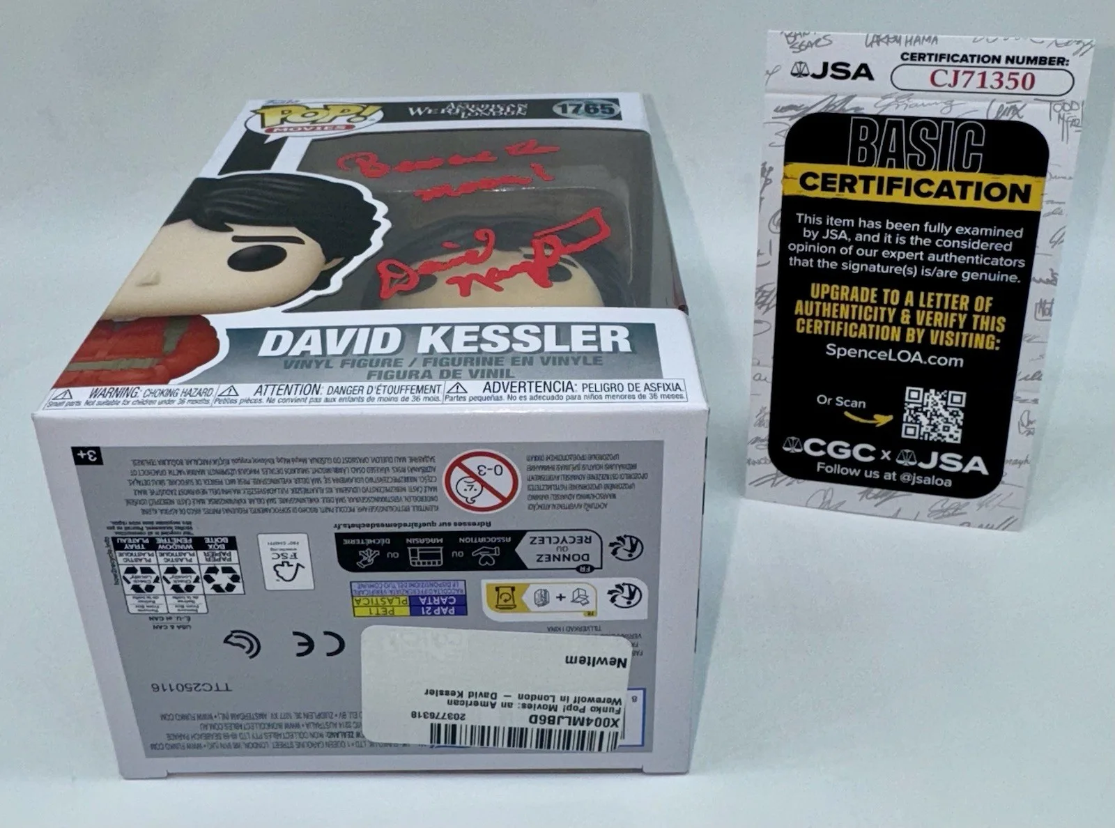 DAVID NAUGHTON — DAVID NAUGHTON SIGNED AUTOGRAPH "AMERICAN WEREWOLF" FUNKO POP +JSA COA W/ QUOTE, изображение 3
