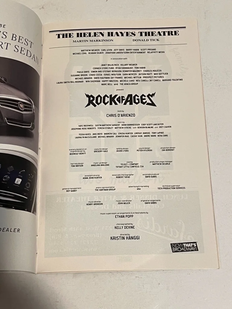 Rock of Ages Cast Signed Playbill February 2013, image 3