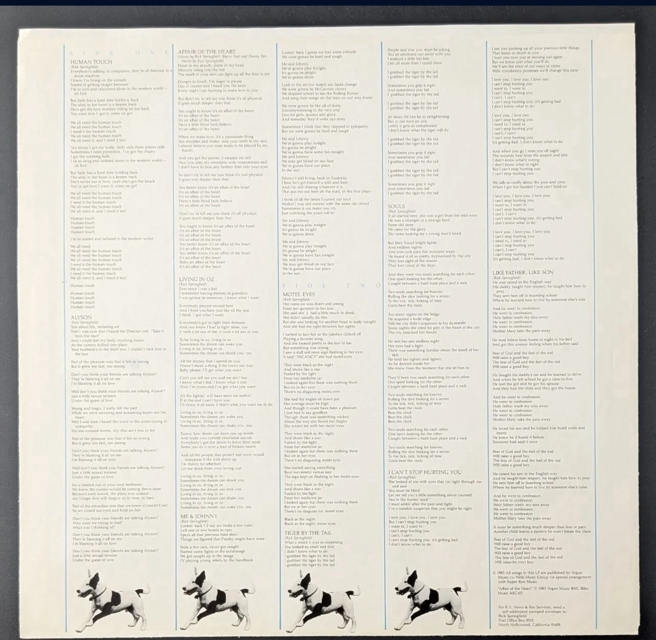 JSA COA Rick Springfield Signed Album Sleeve, image 4