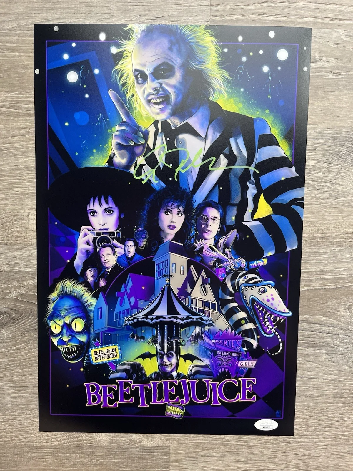 Alec Baldwin — Alec Baldwin Signed Beetlejuice 11x17 Photo JSA COA Adam Maitland, изображение 2