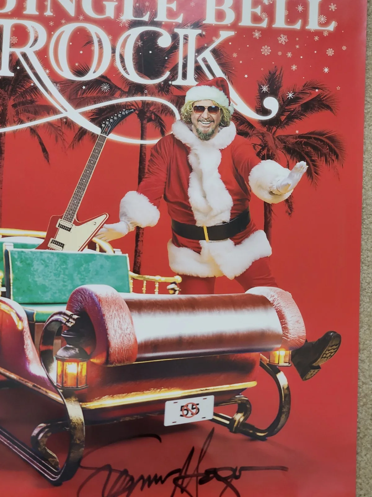 🎅 Sammy Hagar 🎸 Signed Autographed Christmas Santa Poster Red Rocker *Read*, image 3