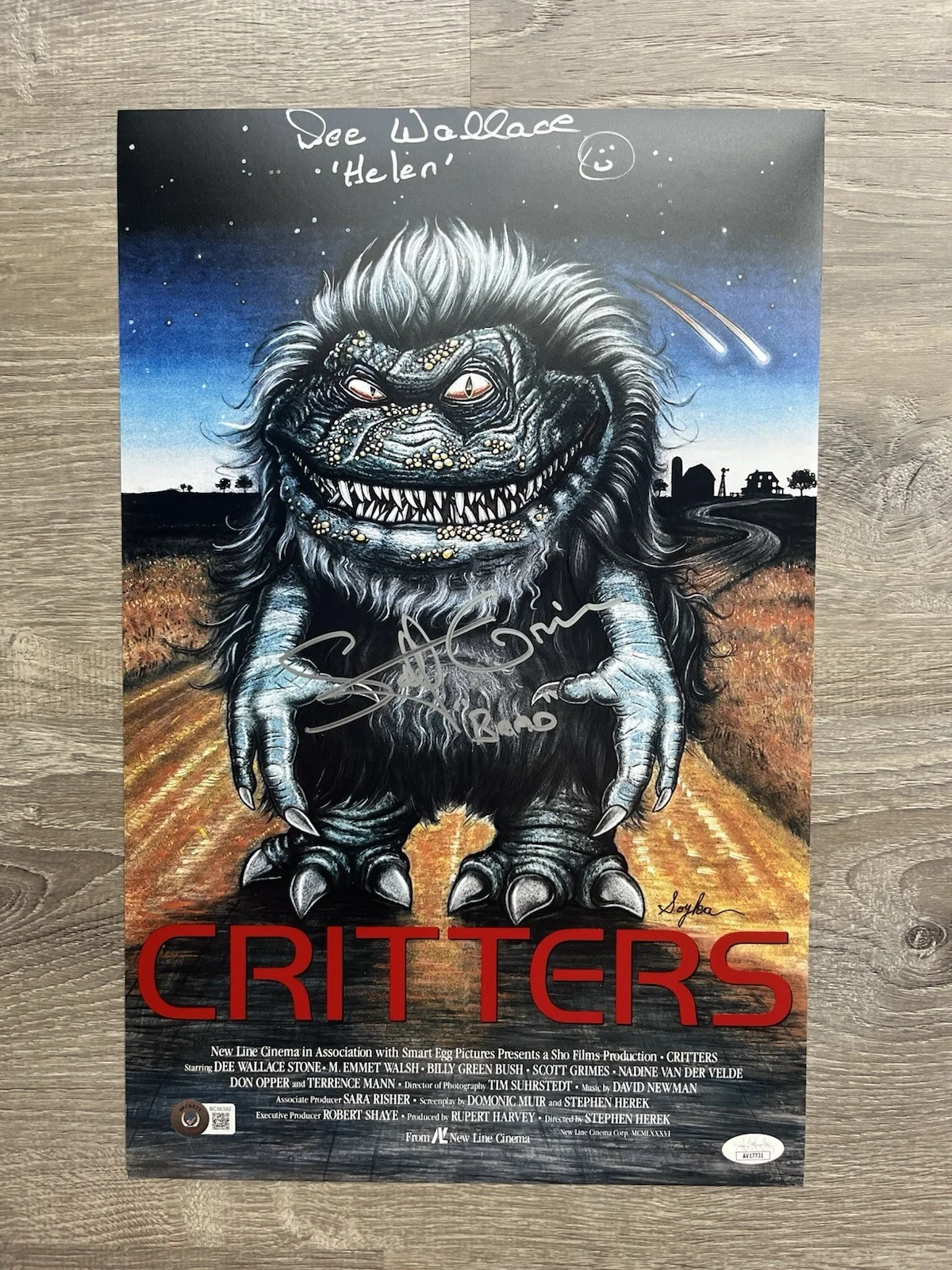 Scott Grimes Dee Wallace Signed Critters 11x17 Photo Beckett JSA COA Horror Auto, изображение 2
