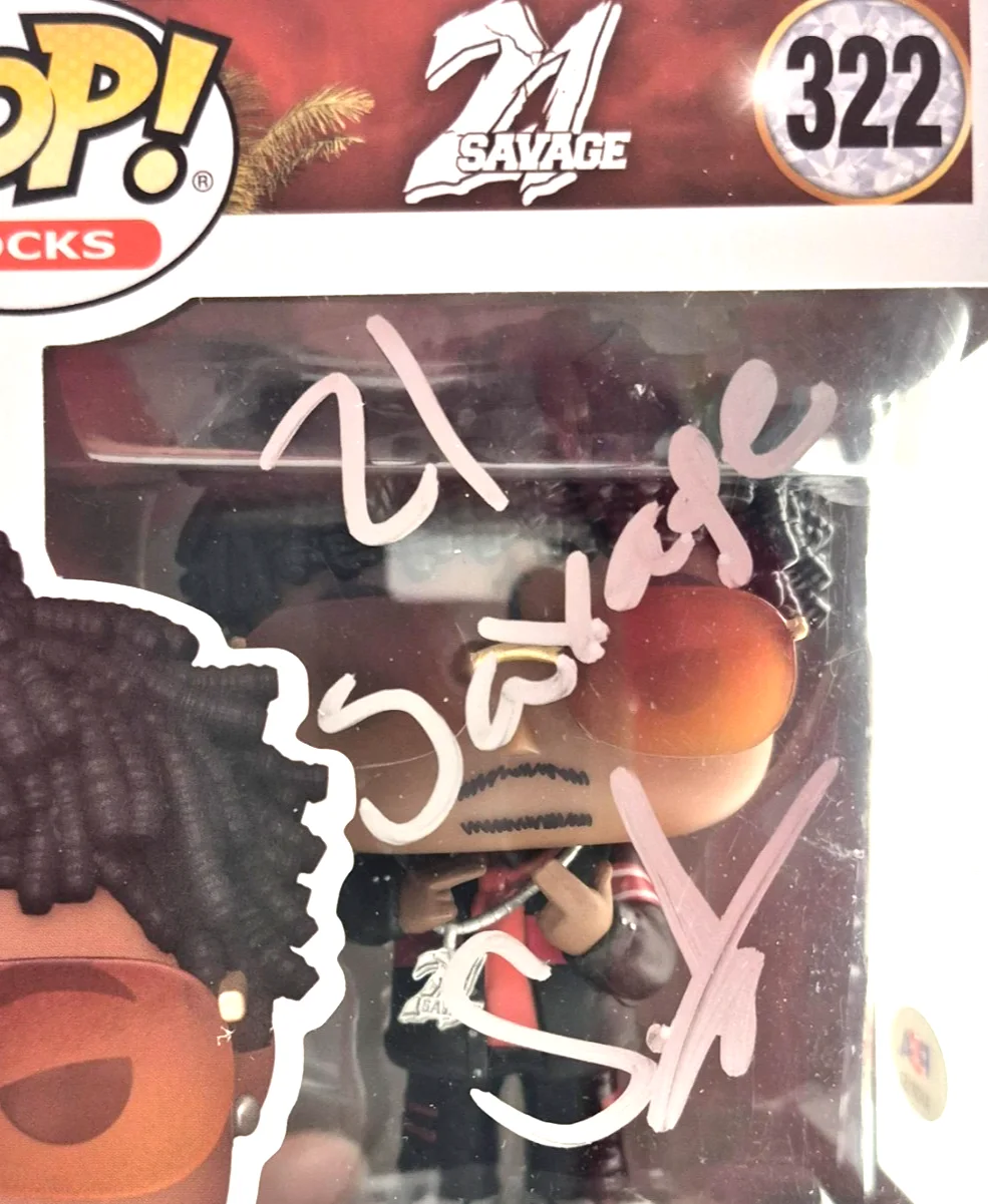 21 SAVAGE SIGNED AUTOGRAPHED FUNKO POP RARE ISSA ALBUM DRAKE YOUNG THUG PSA COA, изображение 2
