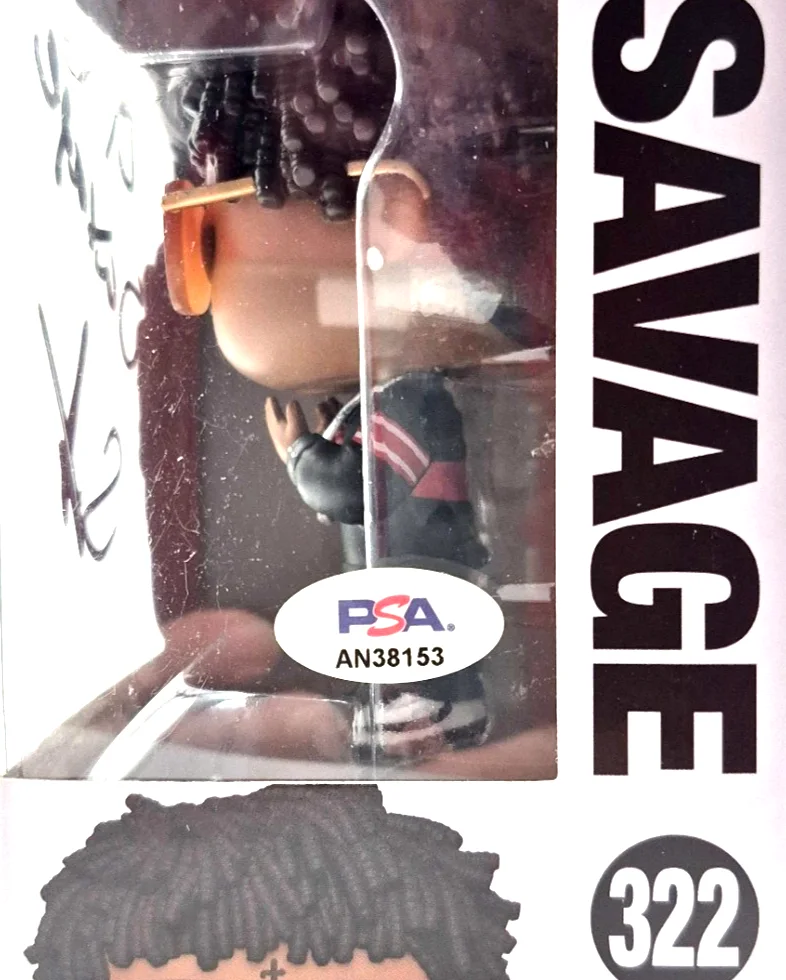 21 SAVAGE SIGNED AUTOGRAPHED FUNKO POP RARE ISSA ALBUM DRAKE YOUNG THUG PSA COA, изображение 4