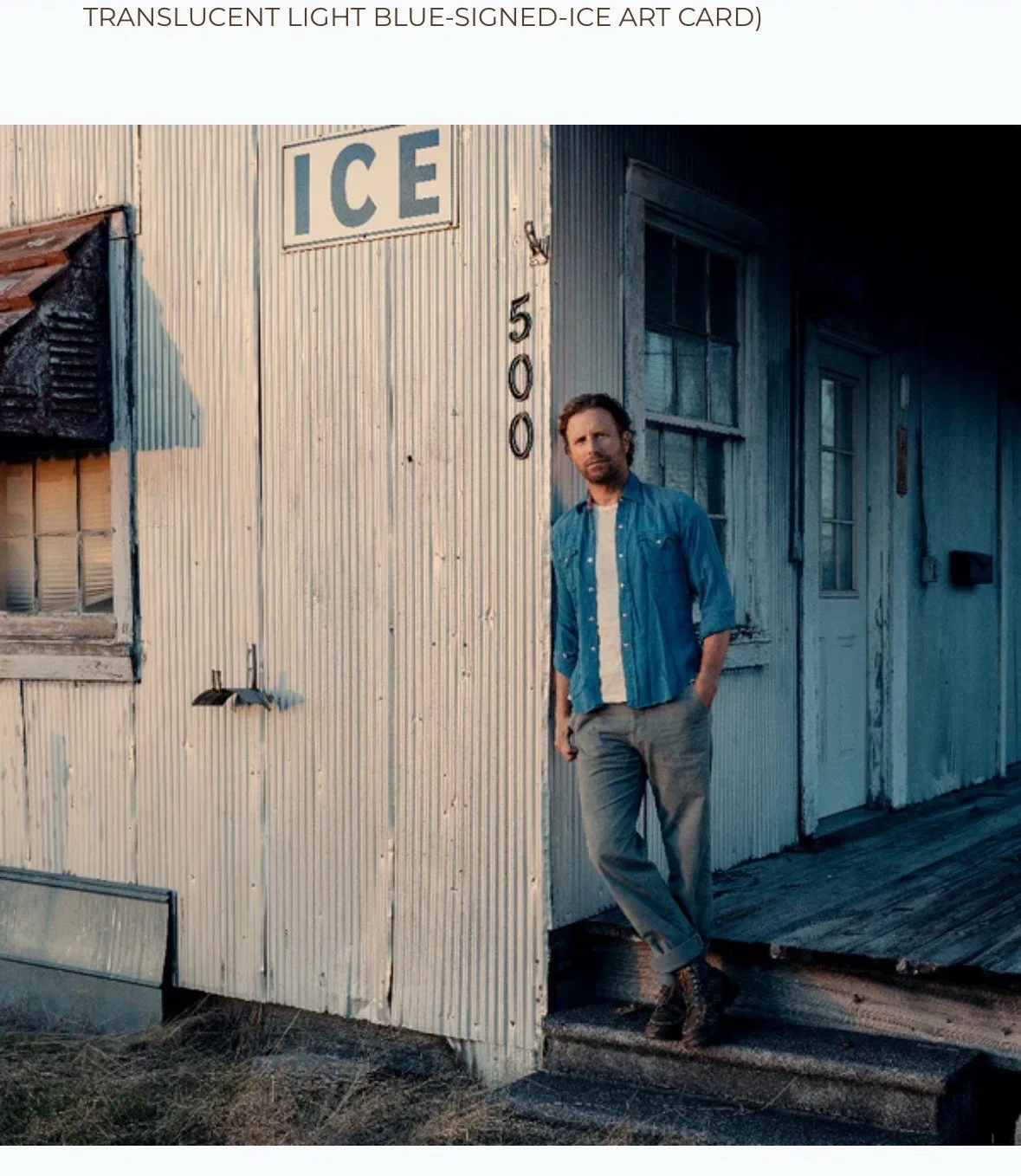 Dierks Bentley-SIGNED BROKEN BRANCHES-Translucent Light Blue Vinyl-ICE ART CARD, image 2