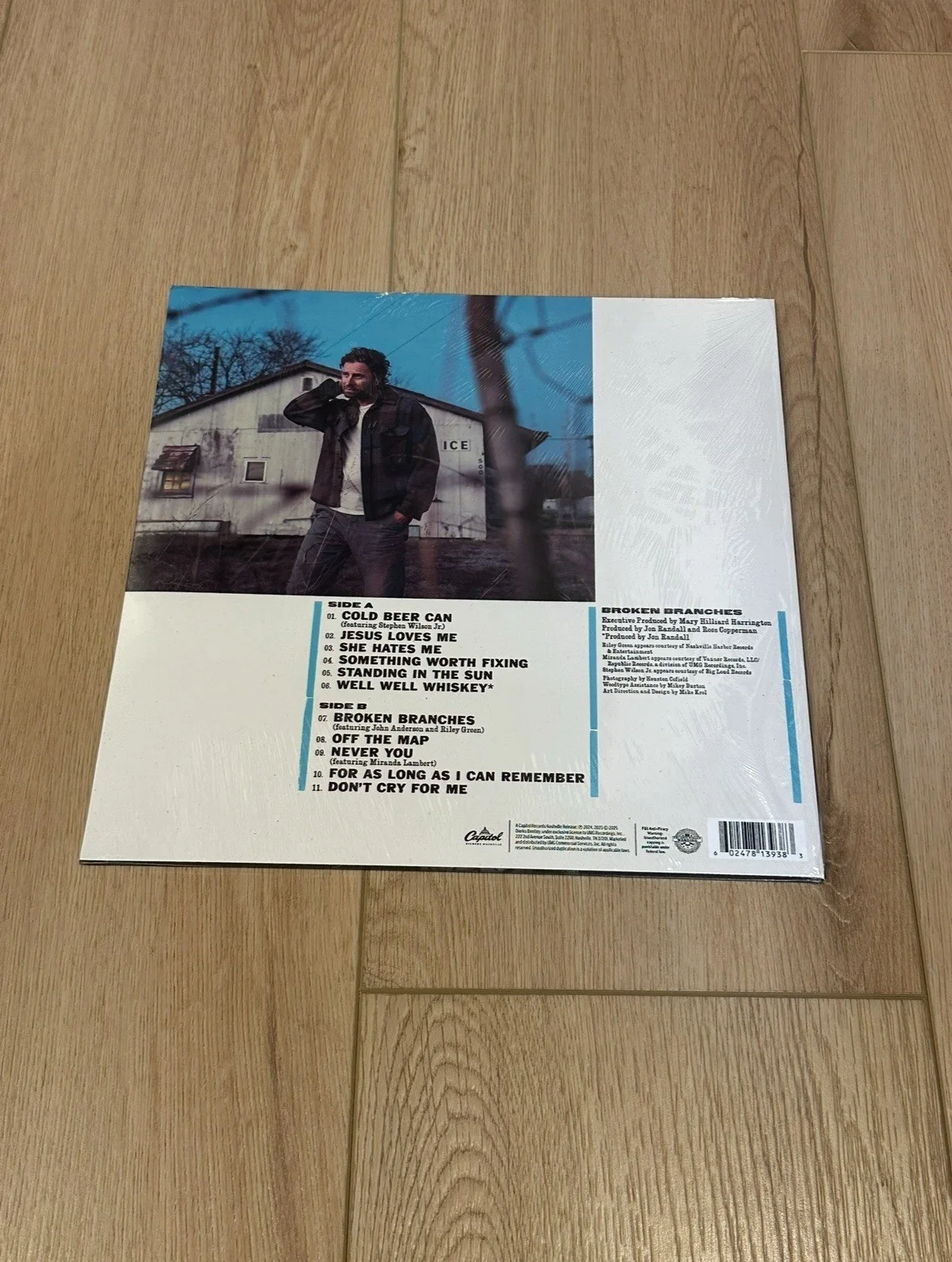 Dierks Bentley-SIGNED BROKEN BRANCHES-Translucent Light Blue Vinyl-ICE ART CARD, image 4