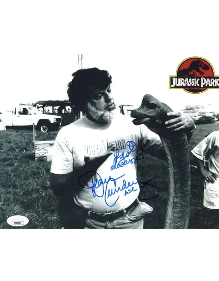 Dean Cundey — Dean Cundey signed 8x10 Photo Cinematographer Jurassic Park JSA Authentication