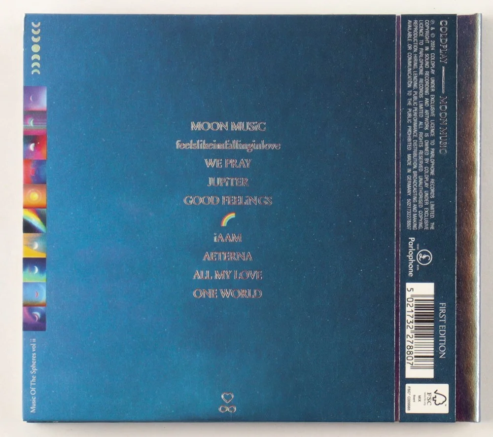 Chris Martin Guy Berryman — Coldplay "Moon Music" CD Insert Signed by all 4 Members with Authentication, image 3