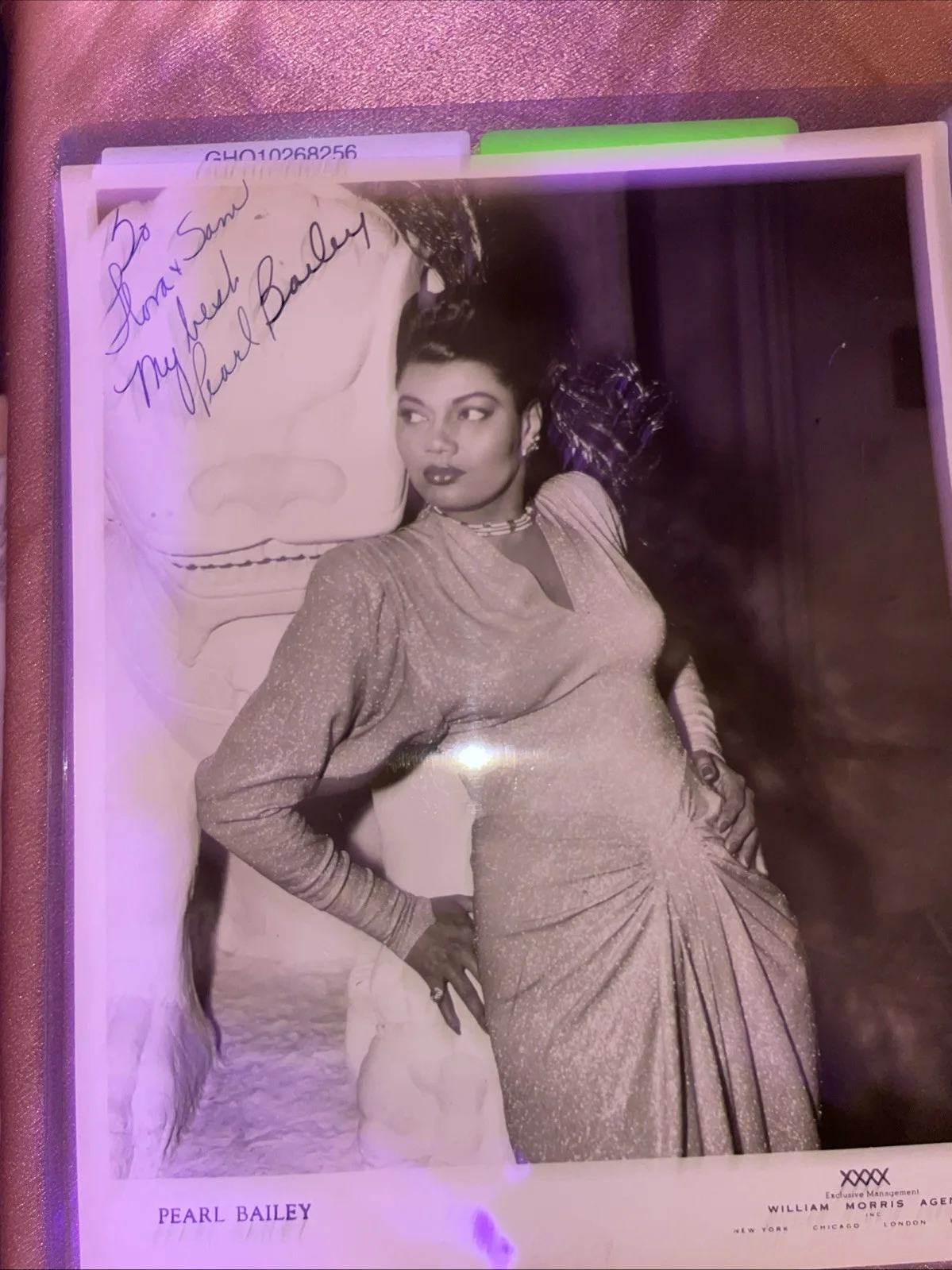 Pearl Bailey Signed Vintage Photo 1940s w/ Beckett LOA – William Morris Agency, изображение 4