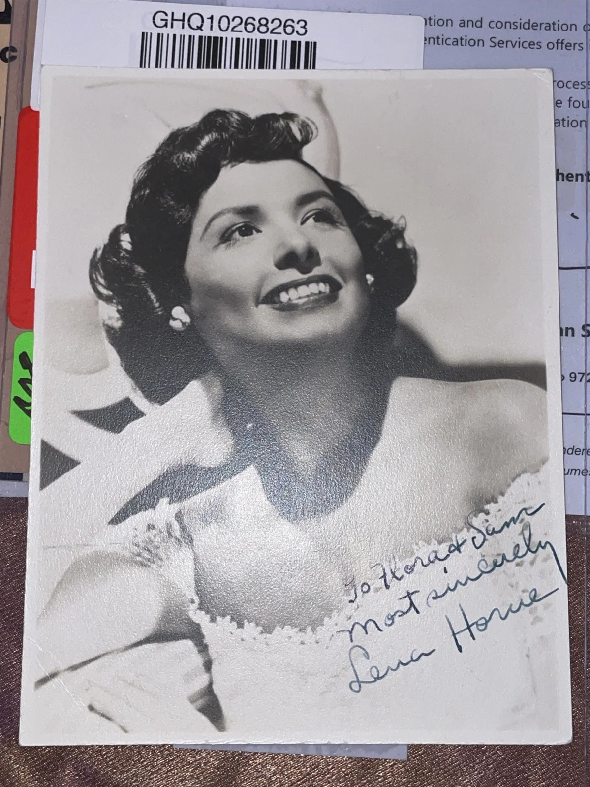 Lena Horne — Lena Horne Signed Vintage 1940s Photo w/ Beckett LOA + Pantages Program, изображение 2