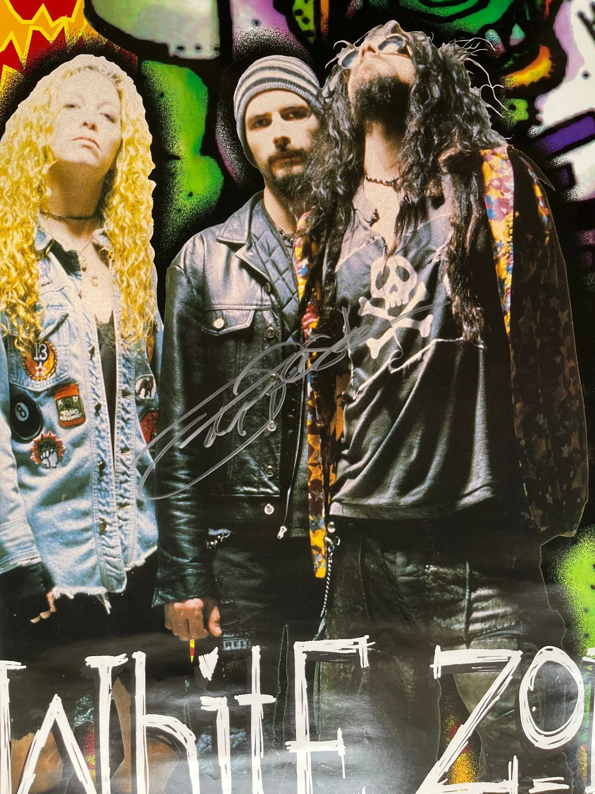 JOHN TEMPESTA White Zombie — WHITE ZOMBIE 1995 John Tempesta signed Geffen Astrocreep 2000 PROMO POSTER VG, image 3